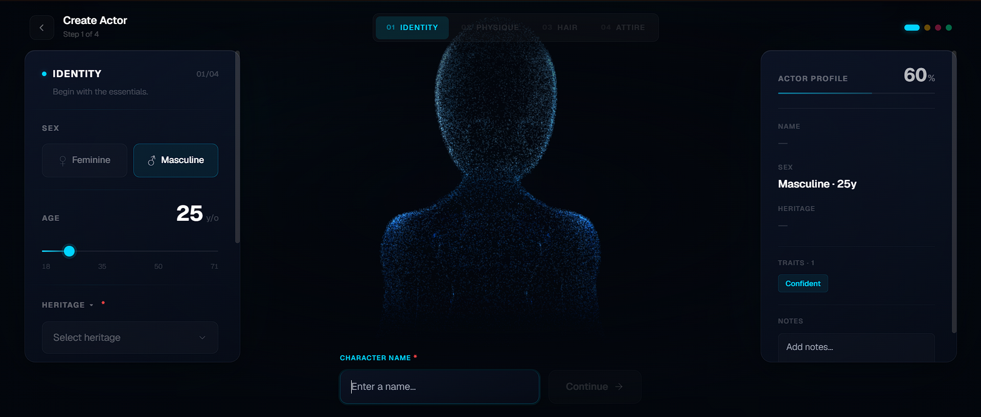 A consistent AI character shown across multiple scenes